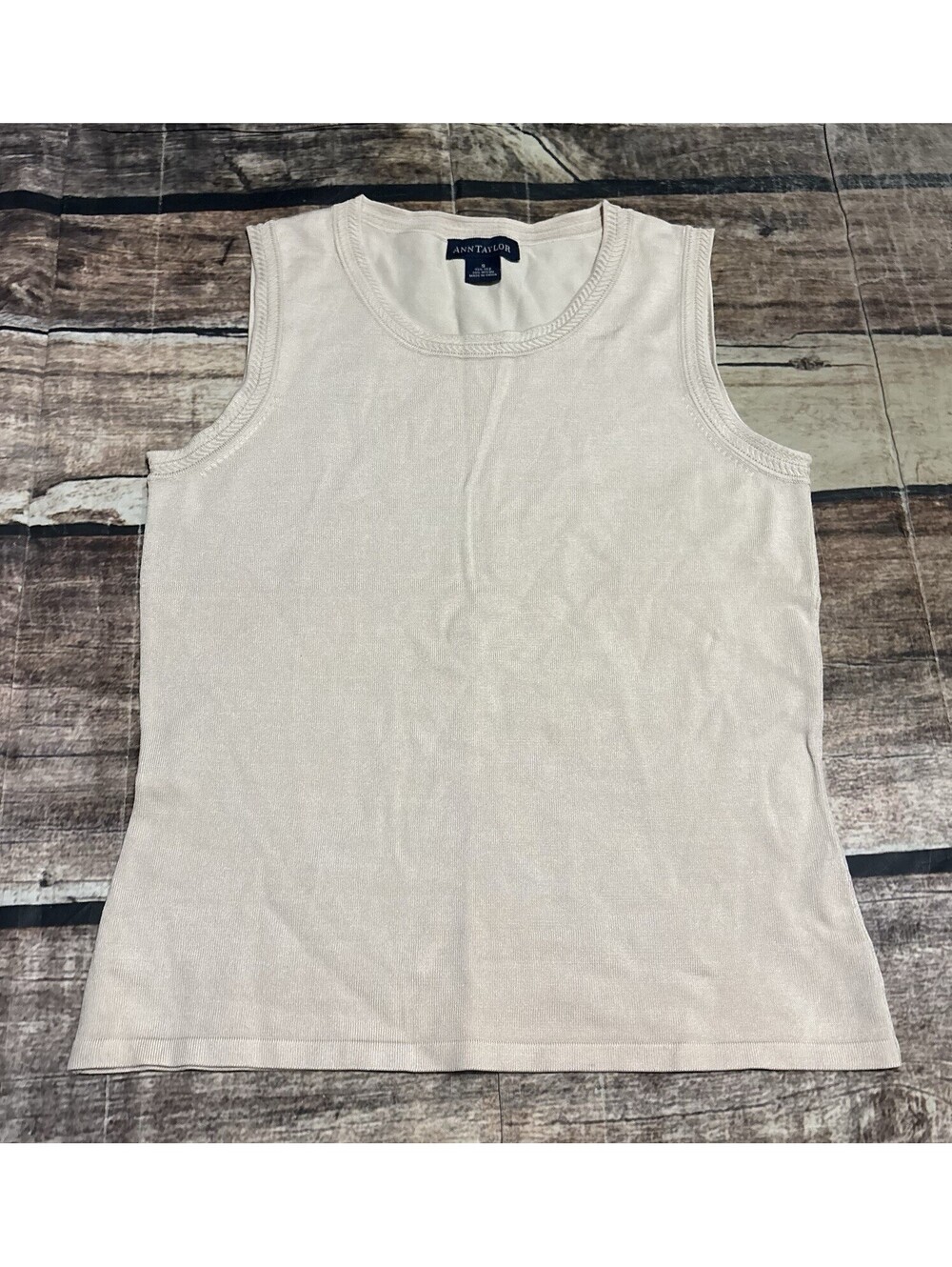 Ann Taylor Tank Top Womens Small Silk Ivory Sleeveless
